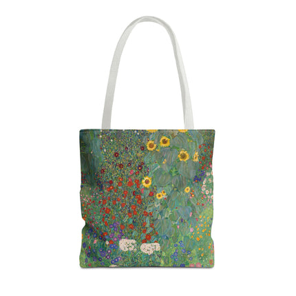 Farm Garden with Sunflowers by Gustav Klimt Tote Bag (AOP)