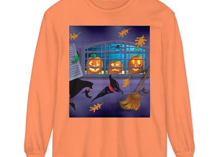 Whimsical Halloween Mischief Unisex Garment-dyed Long Sleeve T-Shirt