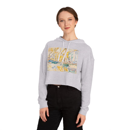 Saint-Tropez by Paul Signac Women’s Cropped Hooded Sweatshirt