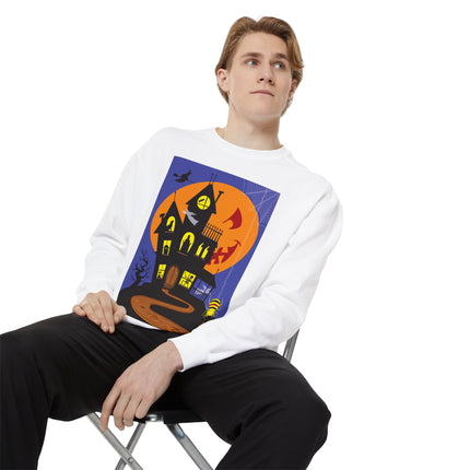 Halloween Night at the Haunted House Unisex Garment-Dyed Sweatshirt