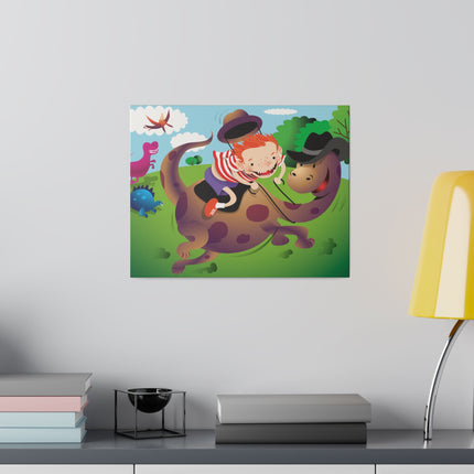 Rip-Roaring Fun – Playful Boy and Dinosaur Adventure