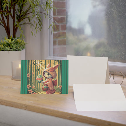 Geisha Kitten’s Easter Stroll Greeting Cards (1, 10, 30, and 50pcs)