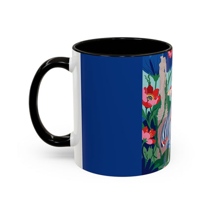 The Lady Of The Scarlet Bow Colorful Mugs – Art Deco Botanical Archer Elegance
