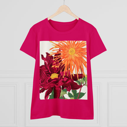 Dahlia Flower by Tanigami Kônan Women's Midweight Cotton Tee
