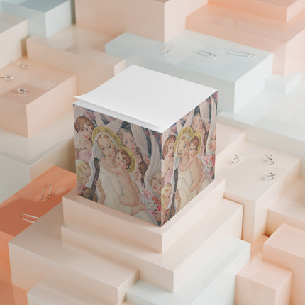 Madonna with Child Surrounded by Musical Angels by Gerda Wegener Note Cube