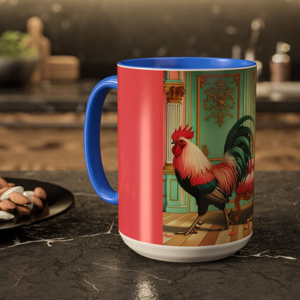 The Salon Rooster Colorful Mugs (11oz, 15oz)