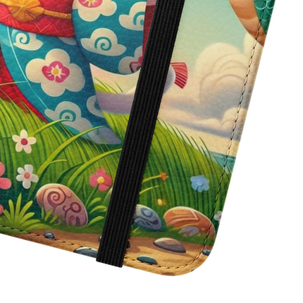🪁🐉 Geisha Kitten and the Dragon Kite Flip Case – Joyful Flight & Dragon Spirit