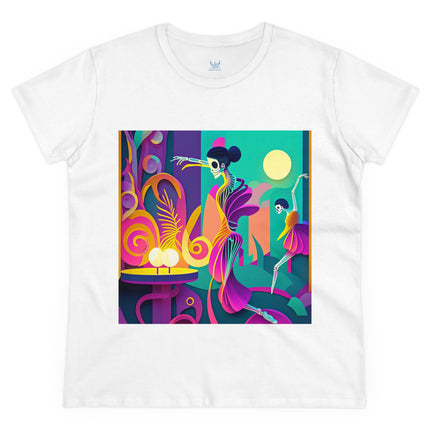 Dance of the Skeleton Ballerinas Women's Midweight Cotton Tee
