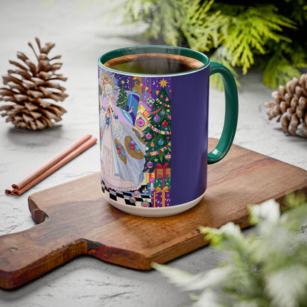 🎄✨ The Lady Of The Christmas Ornament Colorful Mug – Art Deco Holiday Fantasy