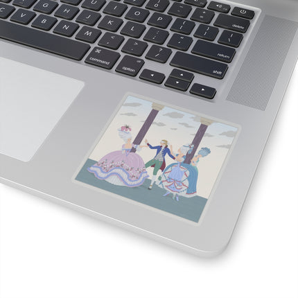 🎭🌸 Blindman’s Bluff Kiss-Cut Stickers – Rococo Courtship Whimsy