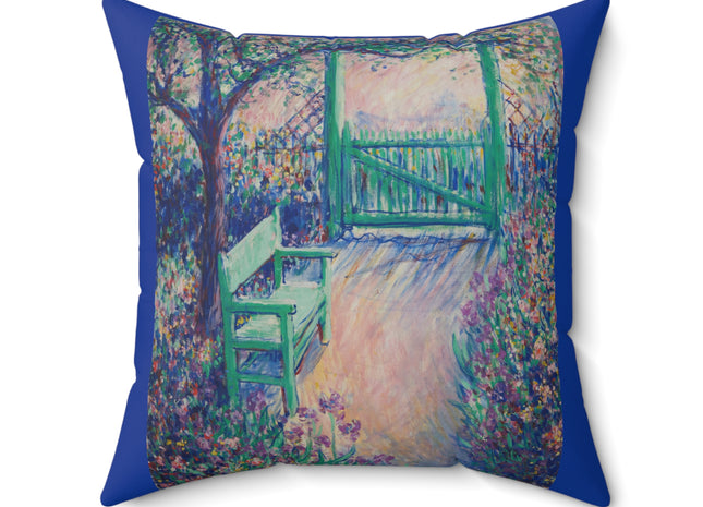 The Artist’s Garden by Theodore Earl Butler Spun Polyester Square Pillow