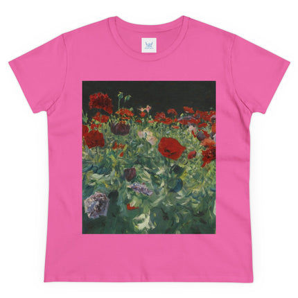 Poppies (A Study of Poppies for Carnation, Lily, Lily, Rose) by John Singer Sargent Women's Midweight Cotton Tee