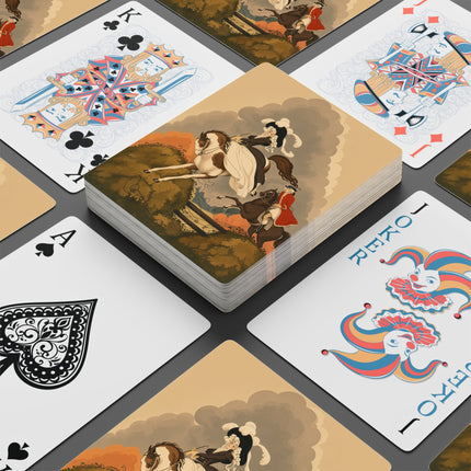 🐎🍂 The Lady Of The Autumn Hunt Playing Cards – Art Deco Equestrian Elegance