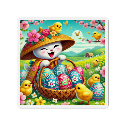 Geisha Kitten’s Easter Delight Die-Cut Magnets (5 Sizes)