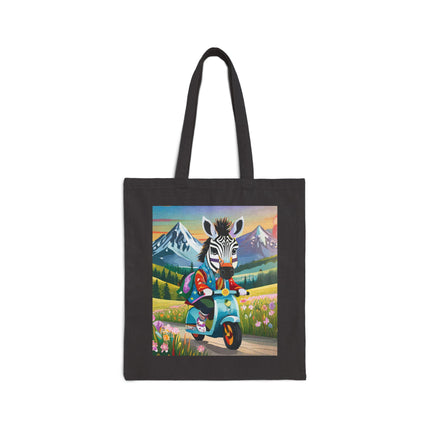 Stripes on Wheels Cotton Canvas Tote Bag
