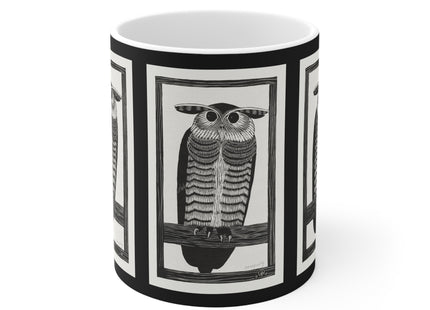 Horned Owl by Samuel Jessurun de Mesquita Ceramic Mug 11oz