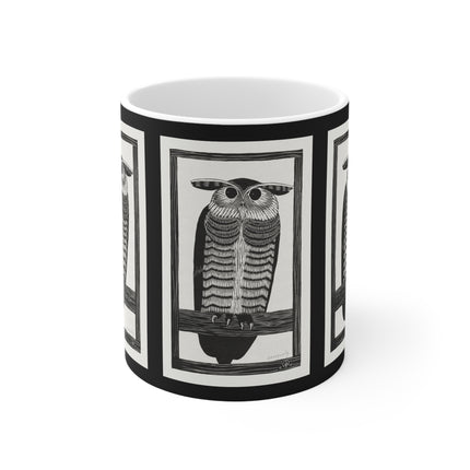 Horned Owl by Samuel Jessurun de Mesquita Ceramic Mug 11oz