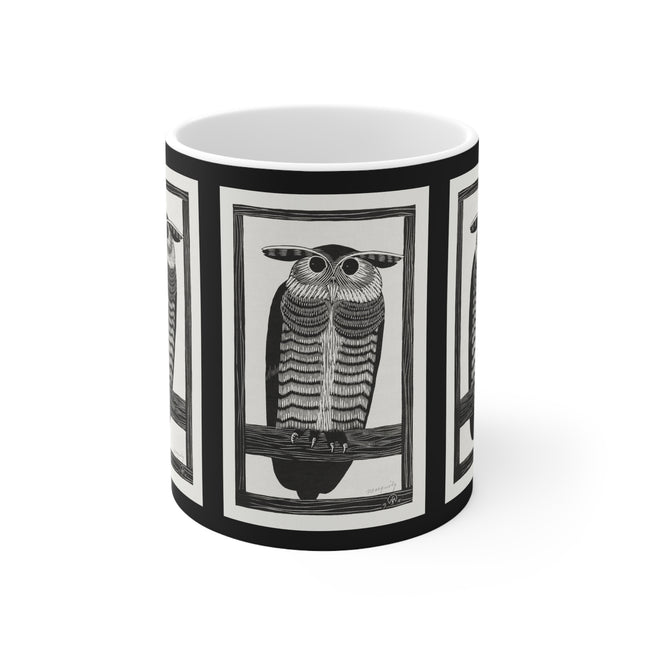 Horned Owl by Samuel Jessurun de Mesquita Ceramic Mug 11oz