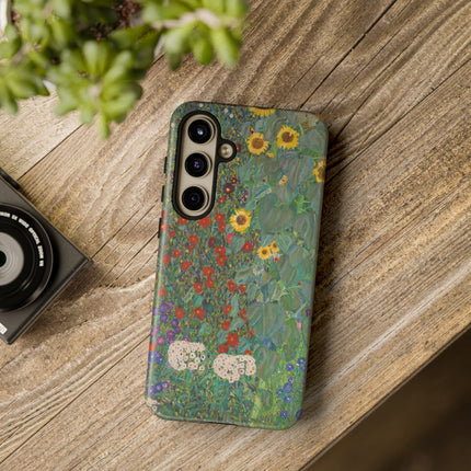 Farm Garden with Sunflowers by Gustav Klimt Phone Cases