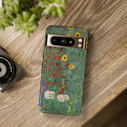 Farm Garden with Sunflowers by Gustav Klimt Phone Cases