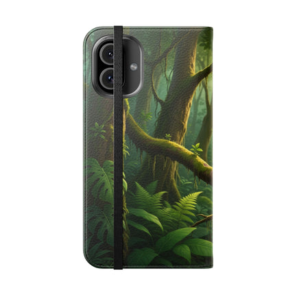 🪶🌲 The African Grey Sentinel Flip Case – Quiet Strength & Woodland Adventure