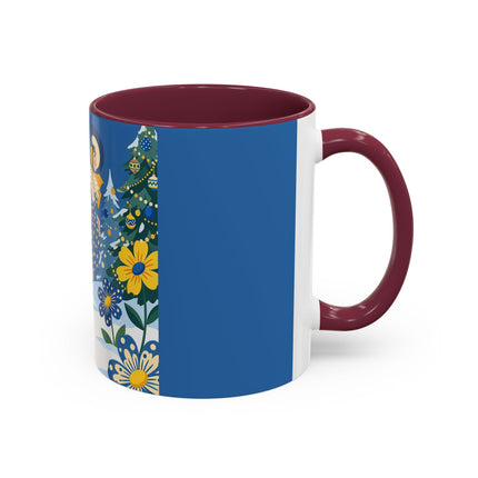 💙🌼 The Bluebell Christmas Promenade Colorful Mug – Art Deco Holiday Fantasy