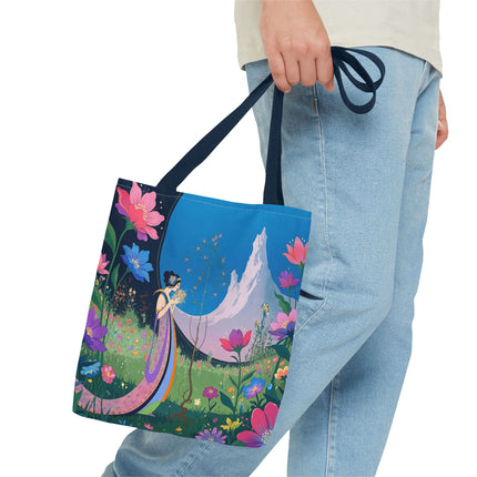 🌸🏔️ The Lady Of The Mountain Garden Tote Bag – Art Deco Floral Fantasy