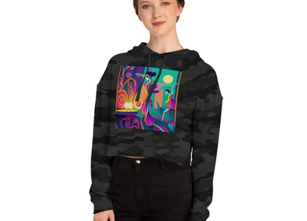 Dance of the Skeleton Ballerinas Women’s Cropped Hooded Sweatshirt