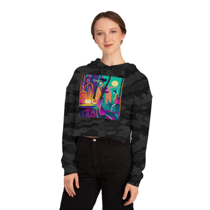 Dance of the Skeleton Ballerinas Women’s Cropped Hooded Sweatshirt