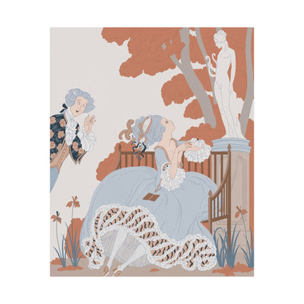 🌸🎭 L'Allée Matte Vertical Poster – George Barbier Art Deco Garden Romance