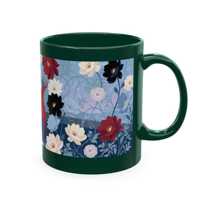 💌🌺 The Lady Of The Scattered Love Letters Ceramic Mug – Art Deco Romantic Elegance