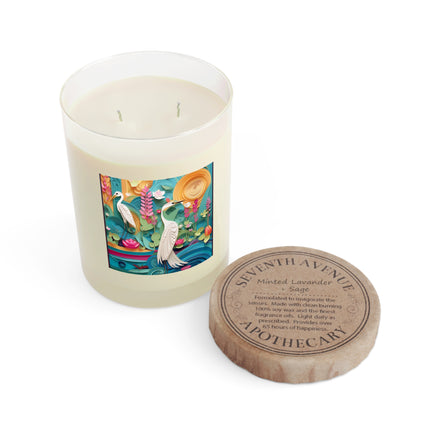 Elegant Egret Oasis Scented Candle - Full Glass, 11oz - The White Tea & Fig, The Lavender & Sage, and The Ocean Mist & Moss