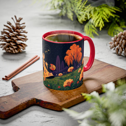 🌙🌼 The Moonlit Floral Dancer Colorful Mug – Art Deco Garden Fantasy