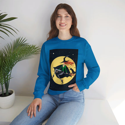 A Witch’s Moonlit Flight Unisex Heavy Blend™ Crewneck Sweatshirt
