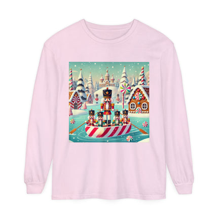Nutcracker Candy-Striped Adventure Unisex Garment-dyed Long Sleeve T-Shirt