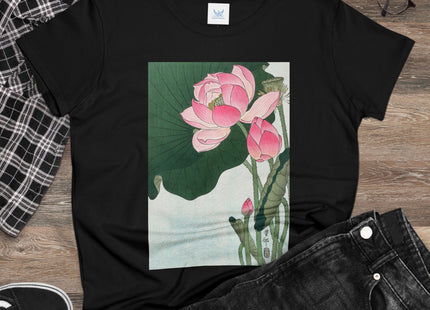 Blooming Lotus Flowers by Ohara Koson Women's Midweight Cotton Tee