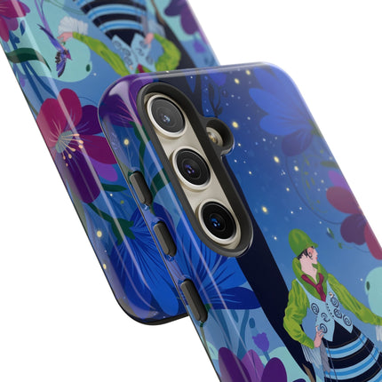 🌸🐦 The Lady Of The Midnight Bird Garden Phone Case – Art Deco Floral Fantasy