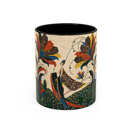🌺🦋 The Enchanted Floral Voyage Colorful Mug – Art Deco Botanical Whimsy