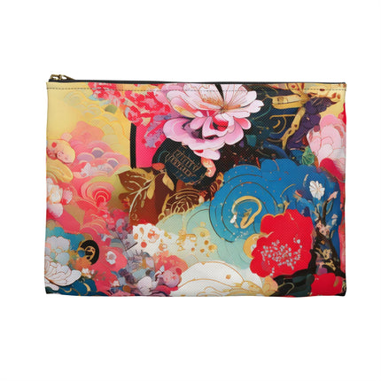 Ethereal Irises Accessory Pouch – Klimt-Inspired Art Nouveau Floral Design
