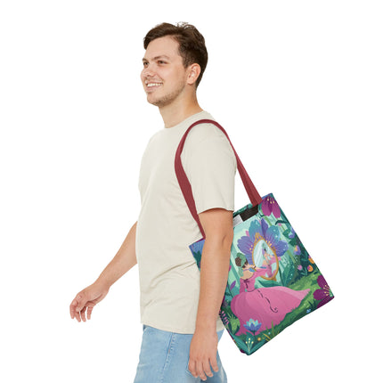 🌸🪞 The Lady Of The Enchanted Garden Mirror Tote Bag – Art Deco Floral Fantasy