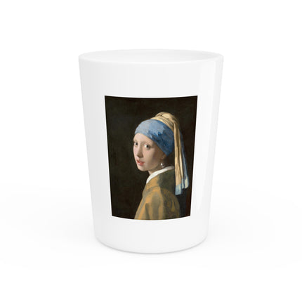 Girl with a Pearl Earring by Johannes Vermeer Ceramic Shot Glass