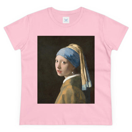 Girl with a Pearl Earring by Johannes Vermeer Women's Midweight Cotton Tee