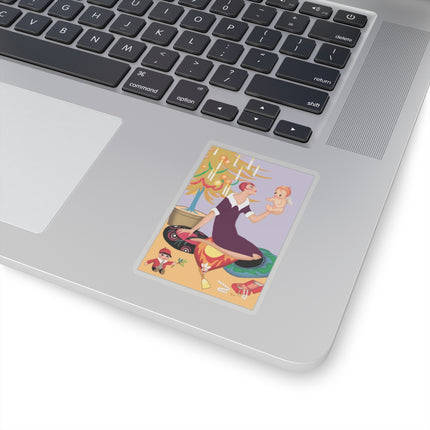 Art Deco Christmas Kiss-Cut Stickers (4 Sizes)