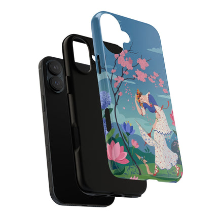 🌸☂️ The Lady Of The Falling Blossoms Phone Case – Art Deco Garden Whimsy