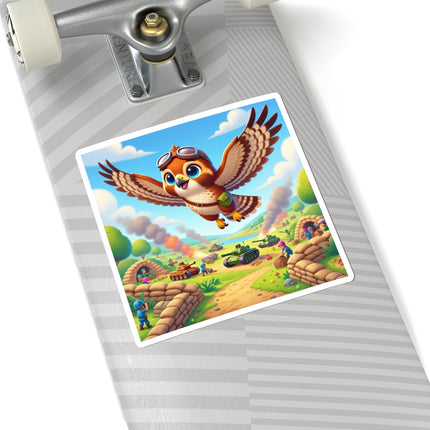 🦅✈️ The Red-Tailed Hawk in Battle Kiss-Cut Sticker – Flight, Courage & High-Flying Adventure