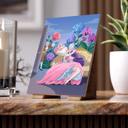 🌹💜 The Secret Embrace Ceramic Tile – Art Deco Floral Romance