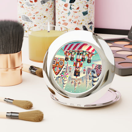 Nutcracker Candy-Striped Adventure Compact Travel Mirror