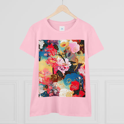 Women's Ethereal Irises Print Midweight Cotton Tee