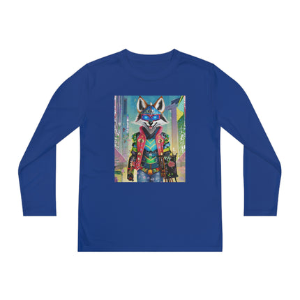 Cyber Hyena Youth Long Sleeve Competitor Tee – Neon Mischief & Futuristic Style