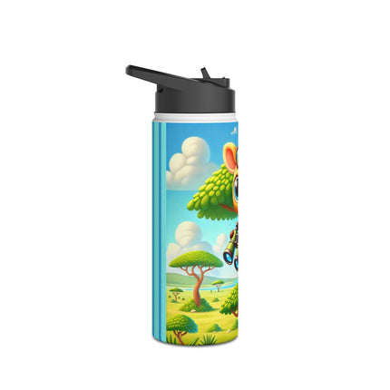 Giraffe Lookout Stainless Steel Water Bottle, Standard Lid